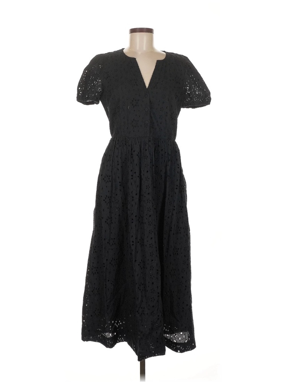 J. Crew Black Eyelet Maxi Dress